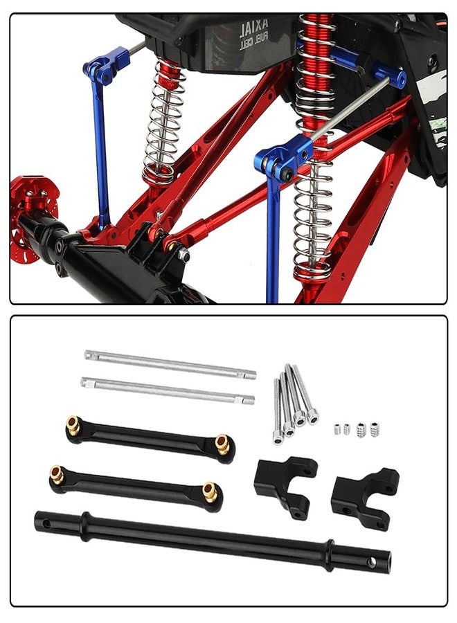 Pothyes Aluminum Rear Axle Anti-Tilt Link Rod Set for AXIAL RBX10 Ryft AXI03005 4WD 1/10 RC Crawler Car Upgrade Parts Metal for RC Car Bar Set (Black) - Image 3